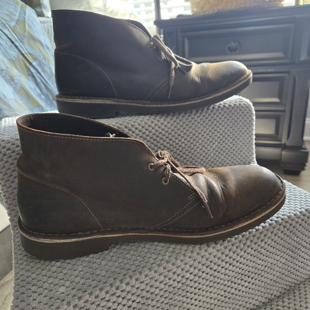 Clarks Men's Brown Leather Ankle Boots